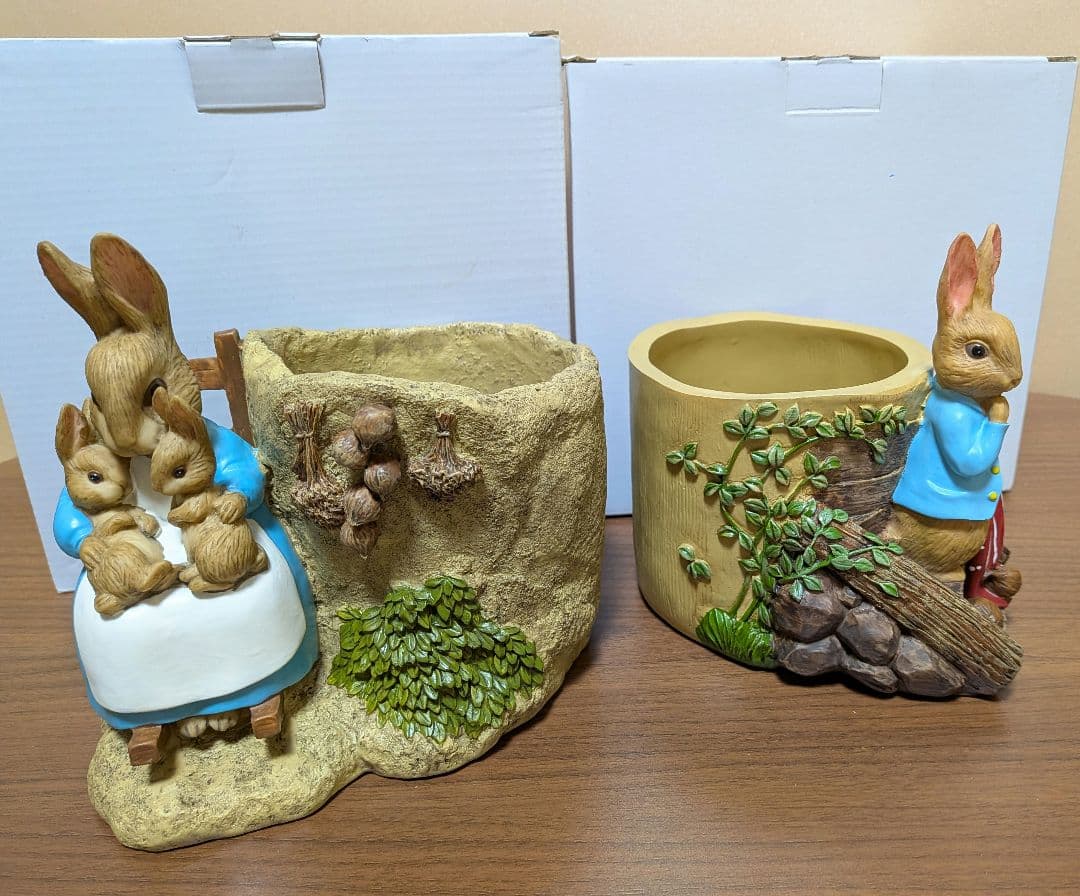 未使用　ピーターラビット　ミセスラビット　プランター　加藤工芸