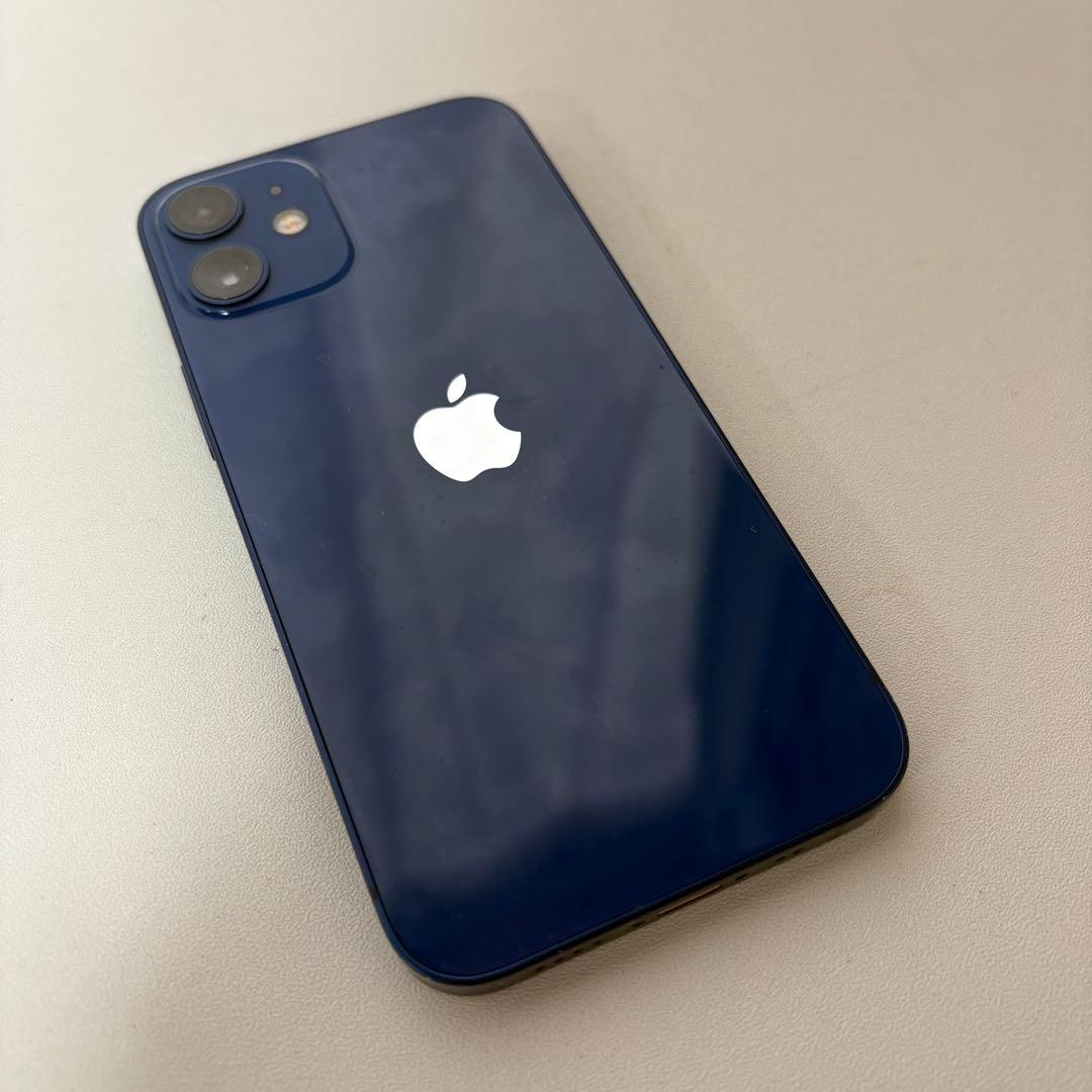 Apple iPhone 12 本体 青色 箱充電ケーブル付きFace ID故障