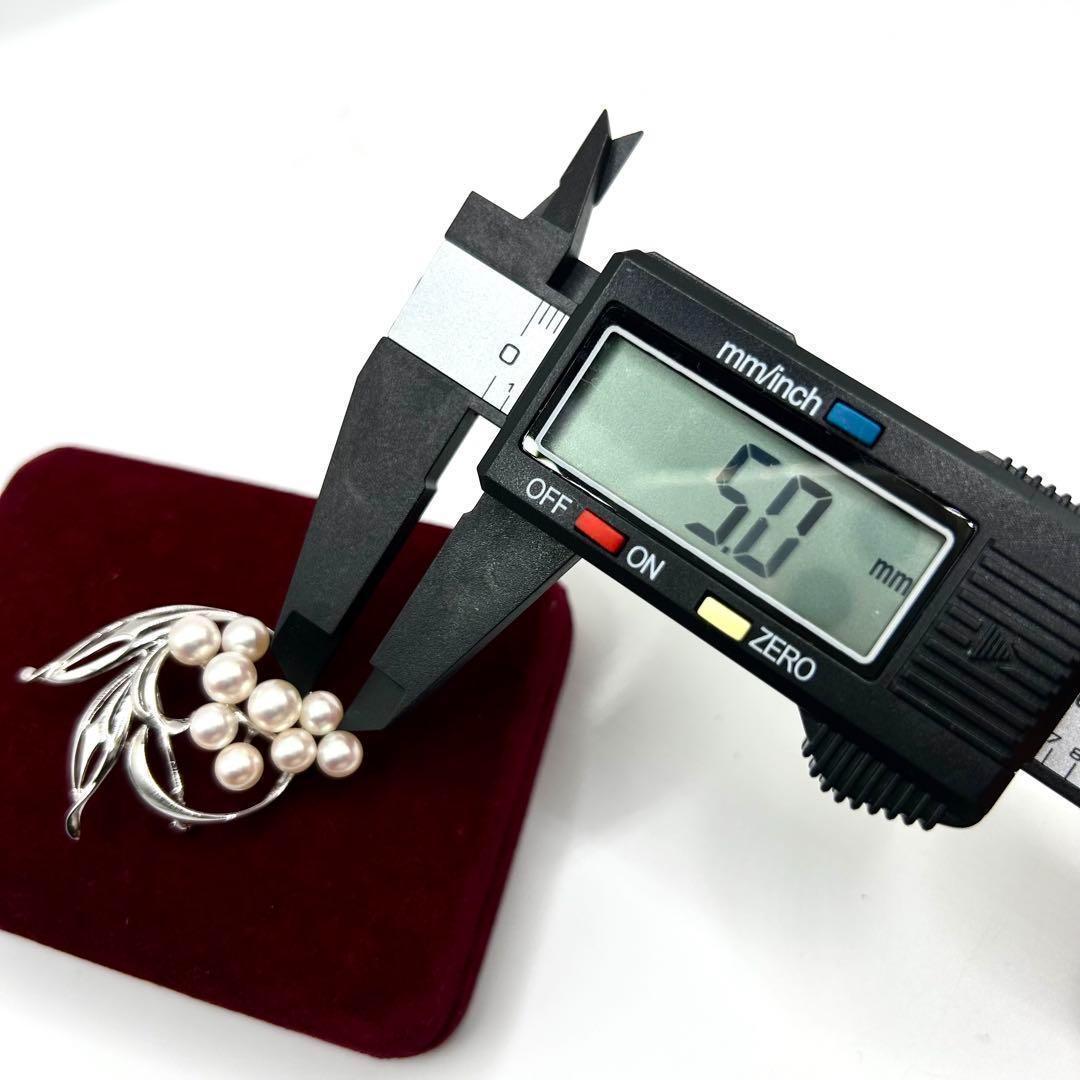 極美品✨MIKIMOTO ミキモト アコヤパール　ブローチ　シルバー M刻印