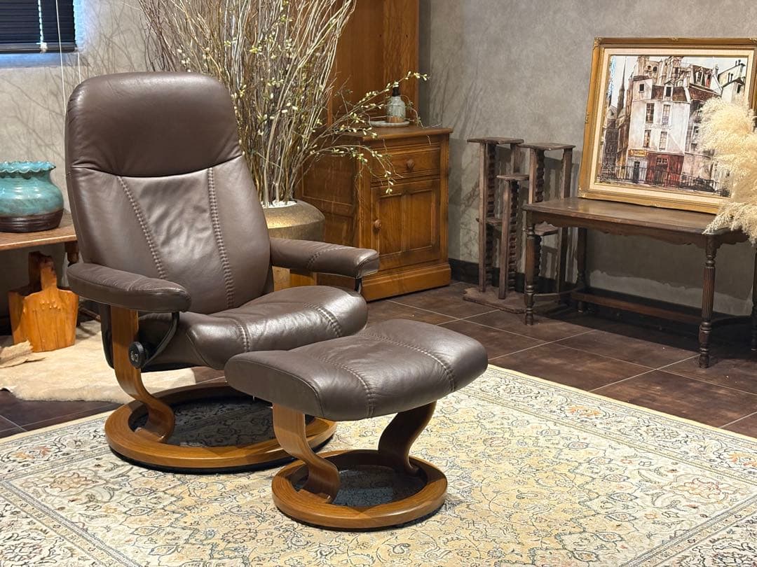 ②エコーネス パーソナルソファ オットマン ストレスレスチェア　IZZ