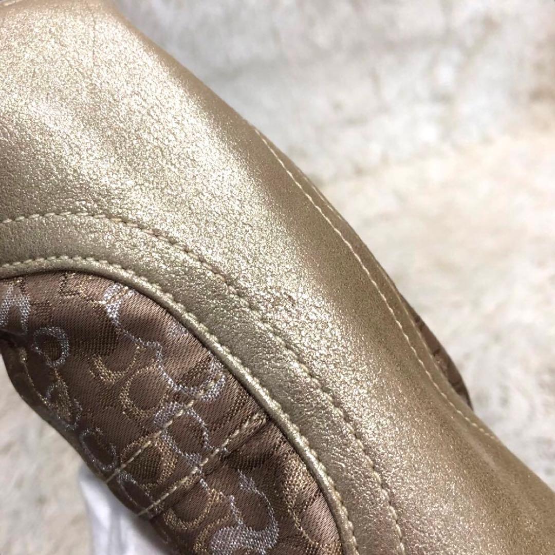 コーチ レザー ミニ ハンドバッグ シグネチャー キャンバス ガマ口