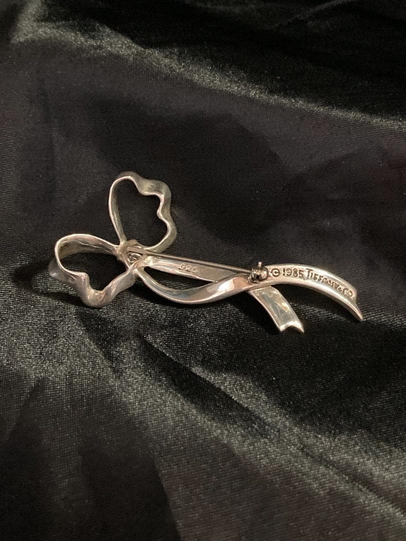 ティファニー リボン ブローチ シルバー 925 1985