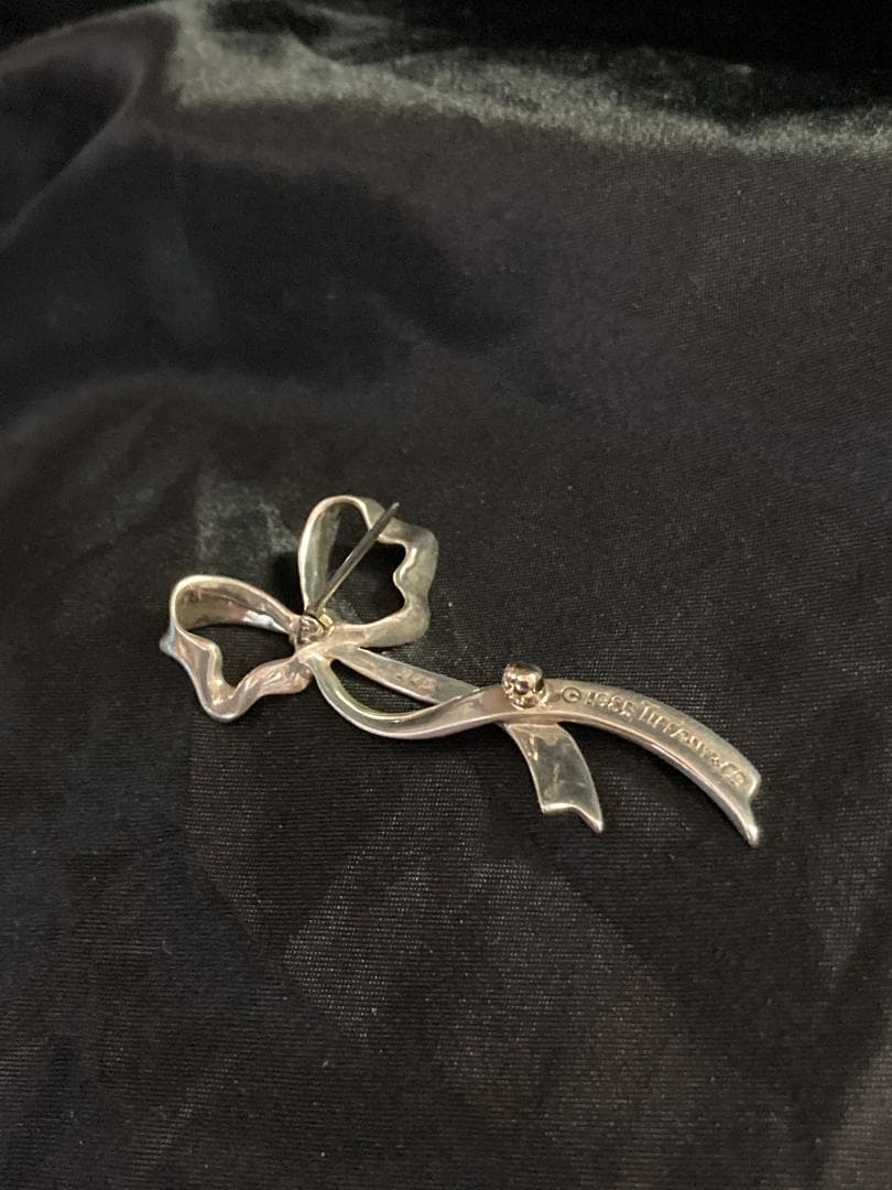 ティファニー リボン ブローチ シルバー 925 1985