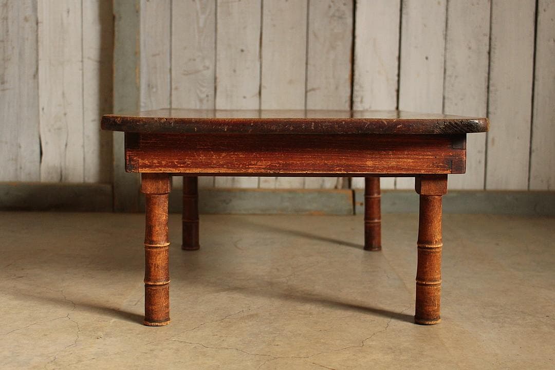 古い小ぶりな折り畳みテーブル　ちゃぶ台　古家具　古民家　古道具