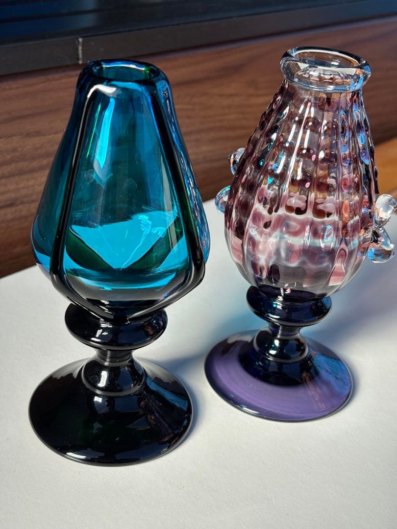 舩木倭帆　吹きガラス　作品展 一輪挿し　花瓶　2個セット