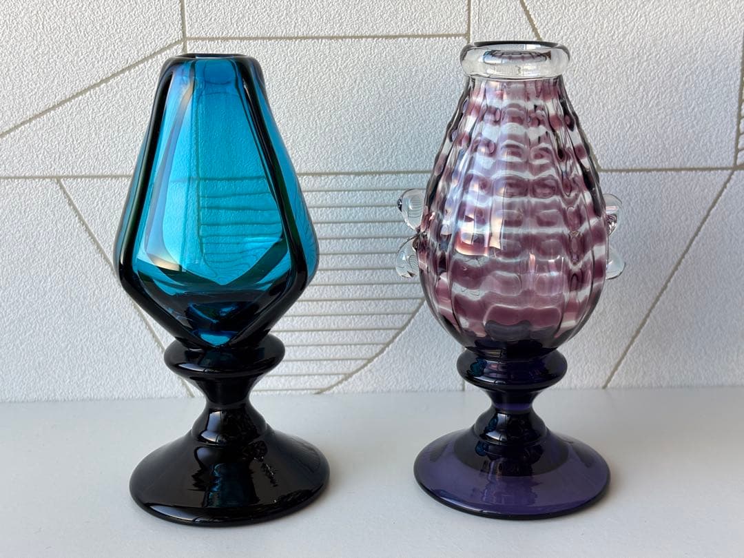 舩木倭帆　吹きガラス　作品展 一輪挿し　花瓶　2個セット