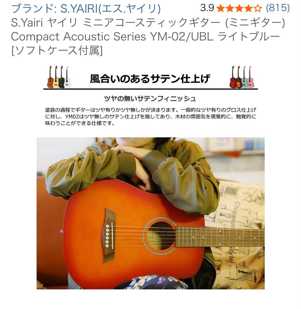 アコースティックミニギター ライトブルー ソフトケース付き