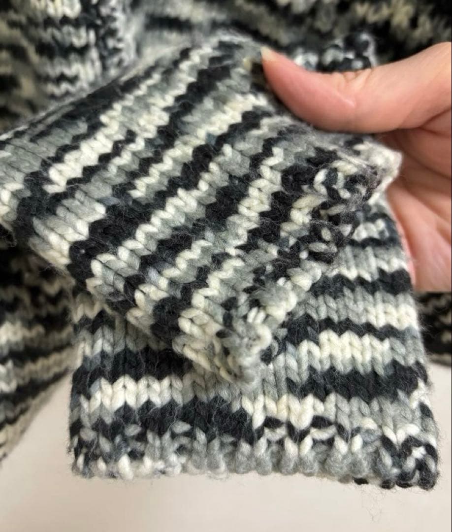 美品 quui marble knit cardigan ブラック キューイ