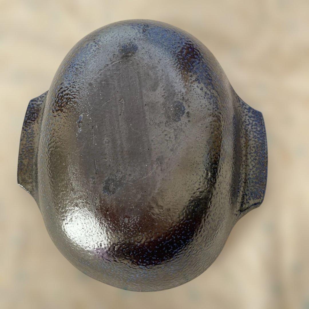 民藝　岩井窯　山本教行さん　塩秞　耳付楕円鉢　大サイズ