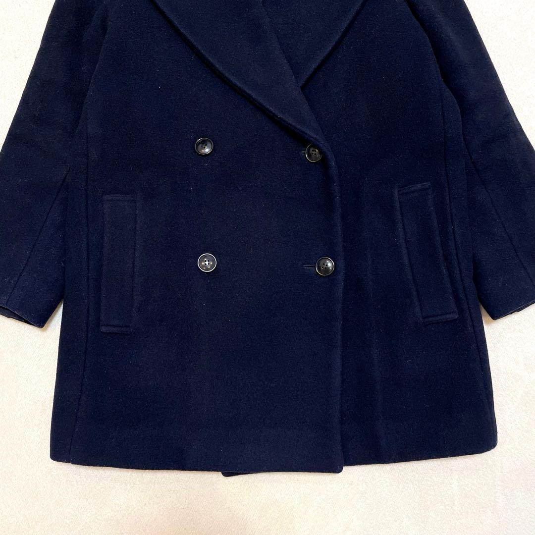 22AW スピックアンドスパン マンテココート ビッグカラー ダブルブレスト