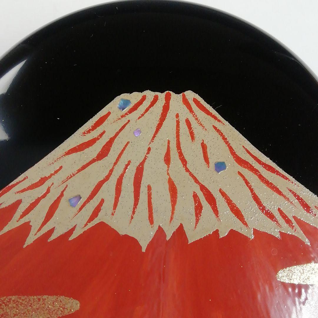 Ｔ８３２　棗　『紅富士蒔絵』『輪島塗』『中棗』『蒔絵師　黒川和禅』　共箱　茶道具