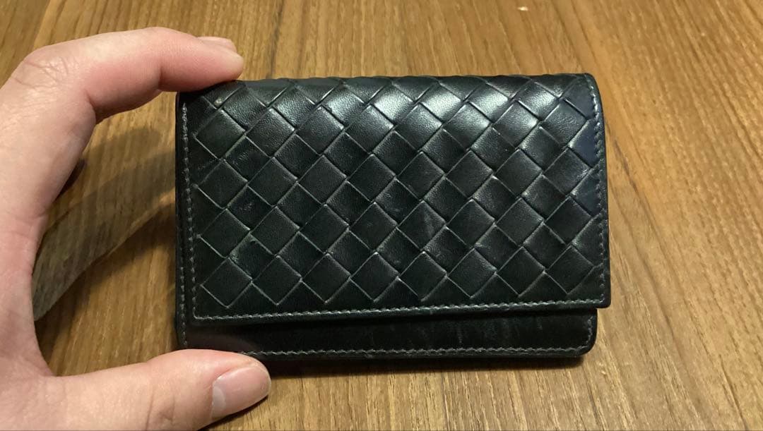✨本日限定価格✨BOTTEGA VENETA ブラック レザー カードケース