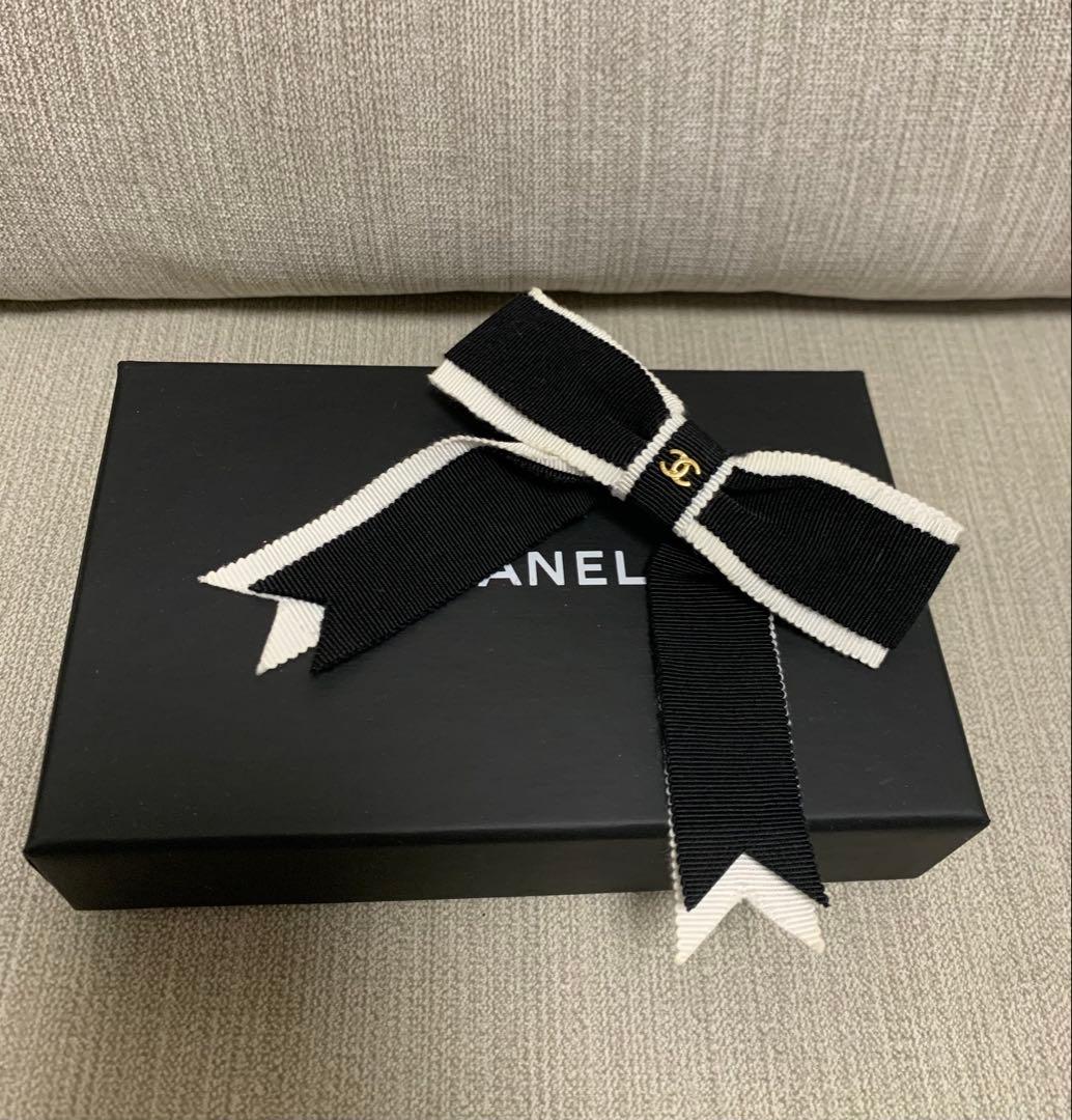 シャネル CHANEL バレッタ リボン ココマーク ファブリック 箱付