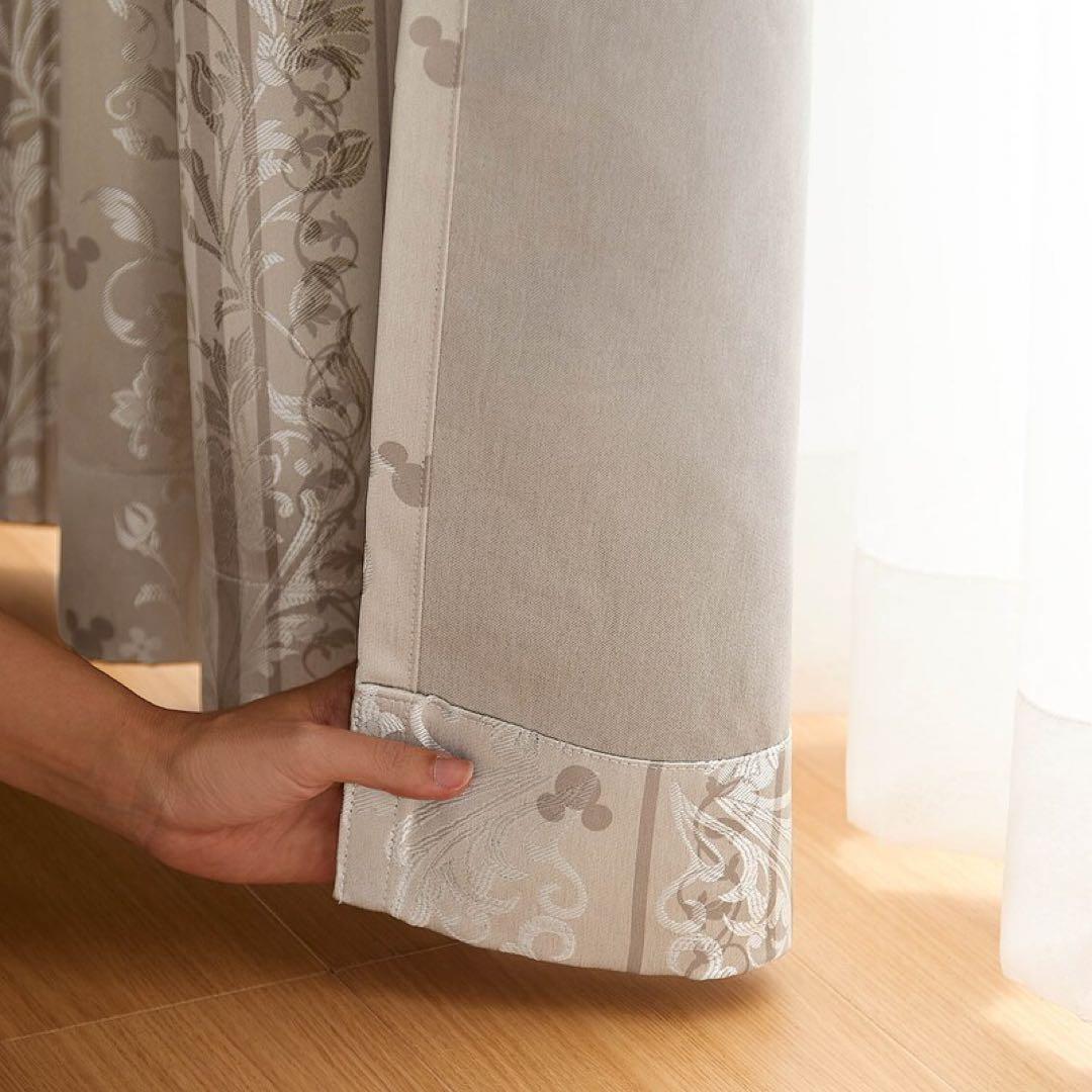 ディズニー ミッキージャカード 遮光カーテン約100×210×2枚