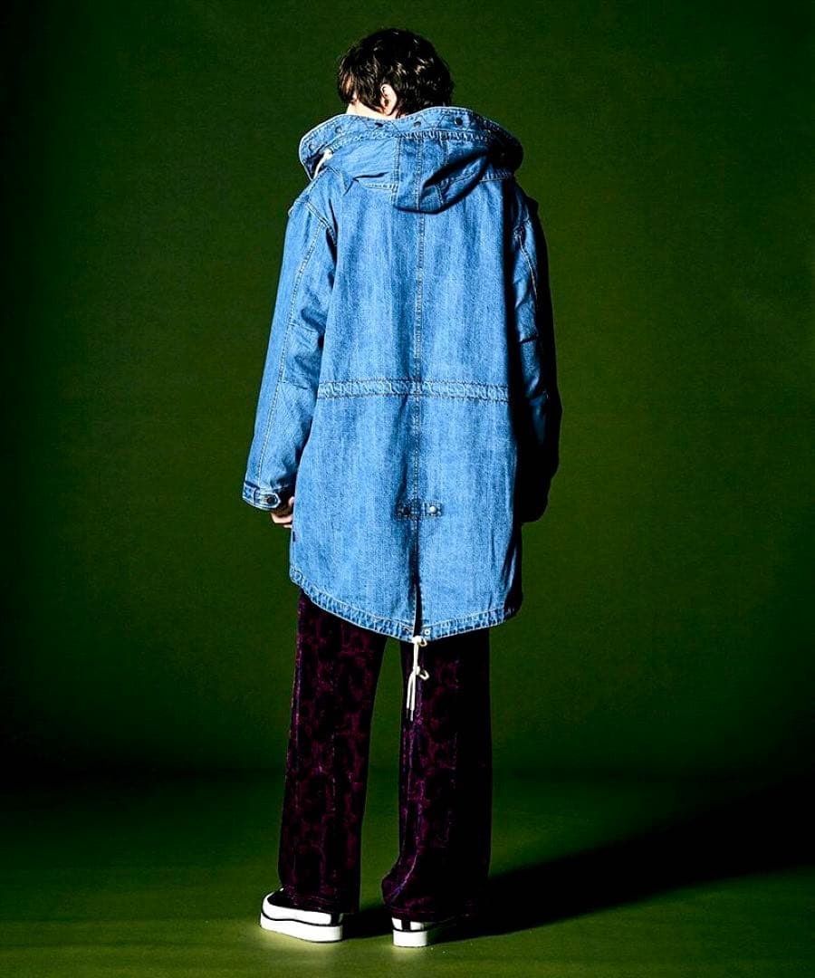 未使用に近い／Mサイズ／定価49500円／グラム glamb／デニムモッズコート