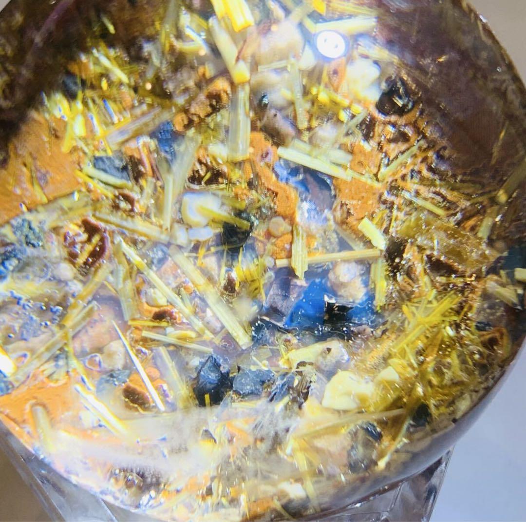 ⭐*️様 タイチンルチル　パイライト共生　ガーデンクォーツスフィア　45ミリ B