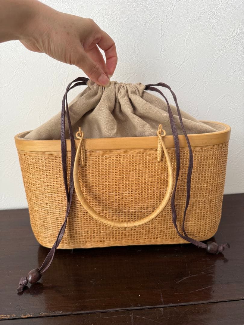 プラニー工房　高級籠バック（少し大きめ）