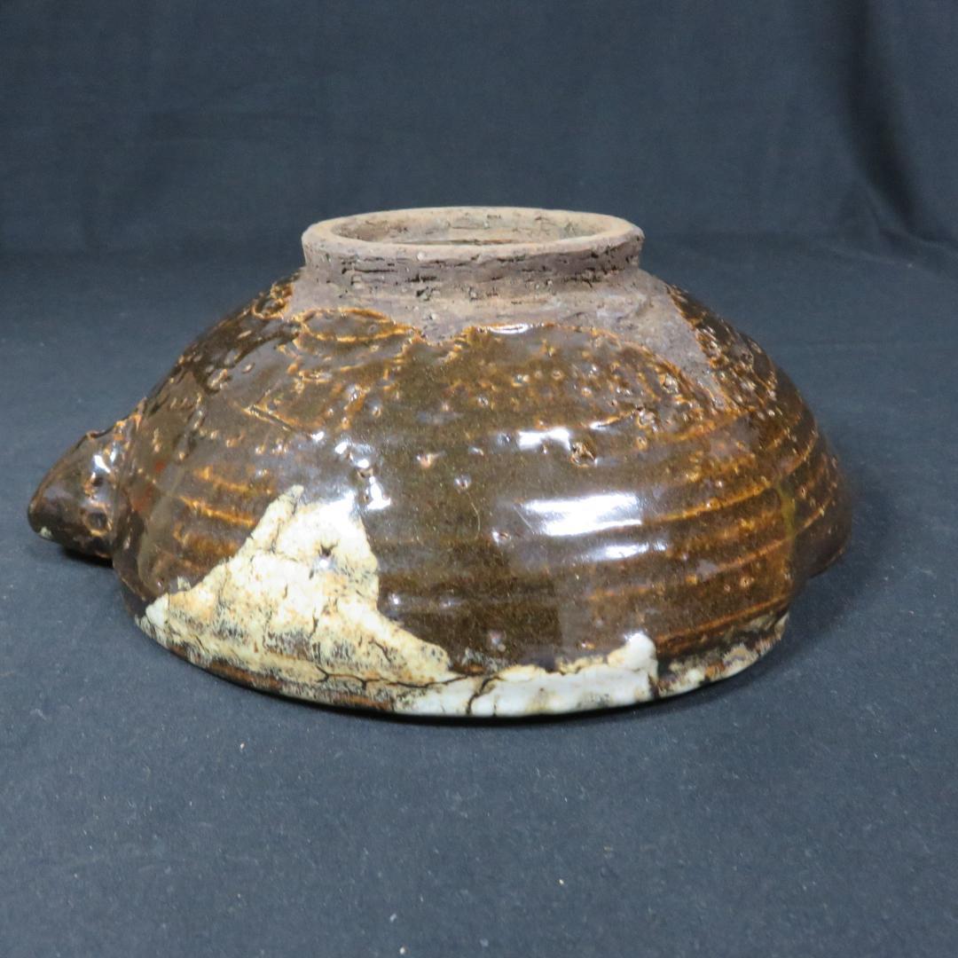 片口 白釉 流し掛釉 木箱 江戸 大片口 酒器 銘なし