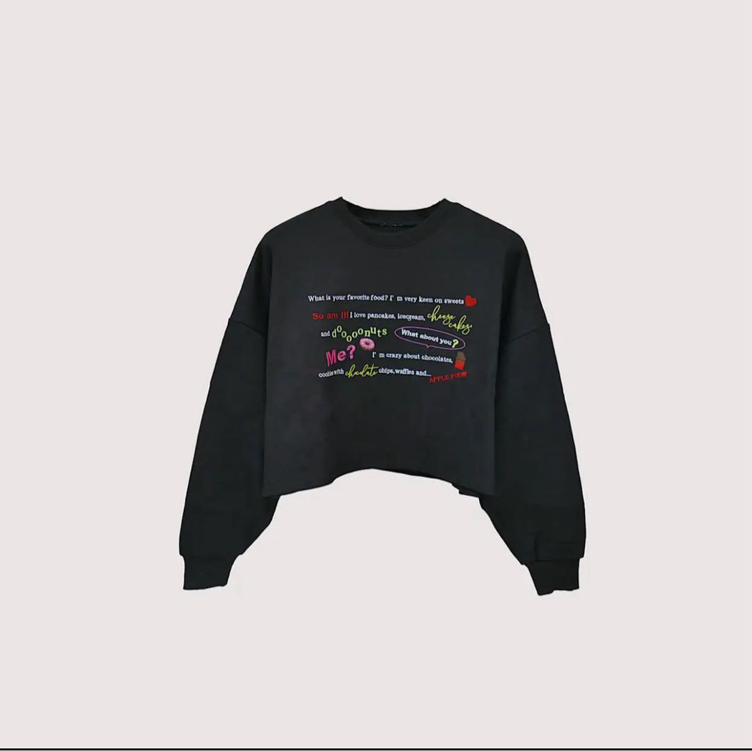 LINKABLE メッセージスウェットプルオーバー(ブラック)