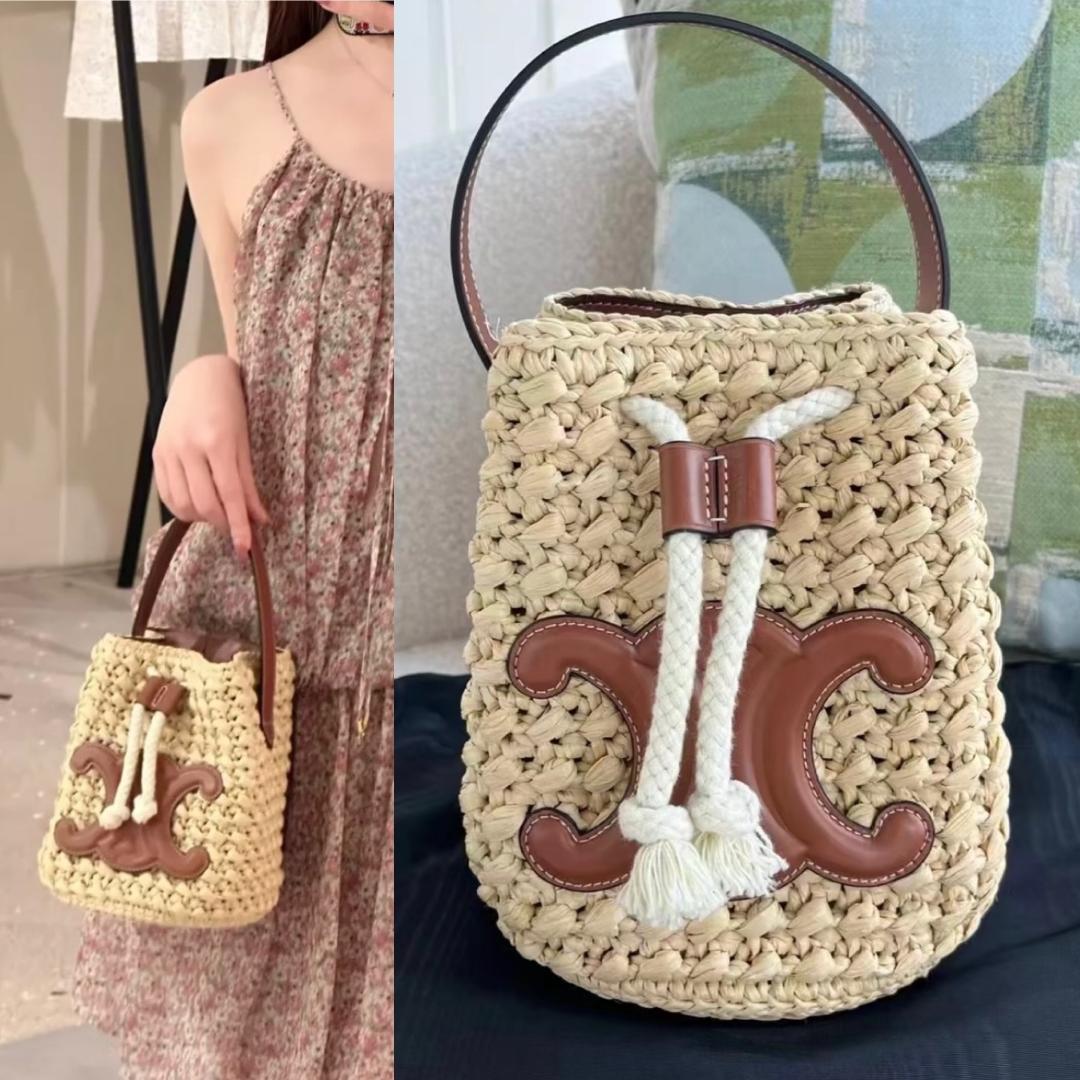 セリーヌ CELINE ティーンドローストリング かごバッグ