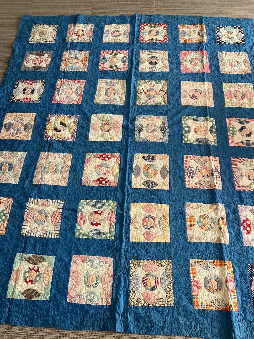 最終値下げアンティークキルト✴︎パッチワークキルト