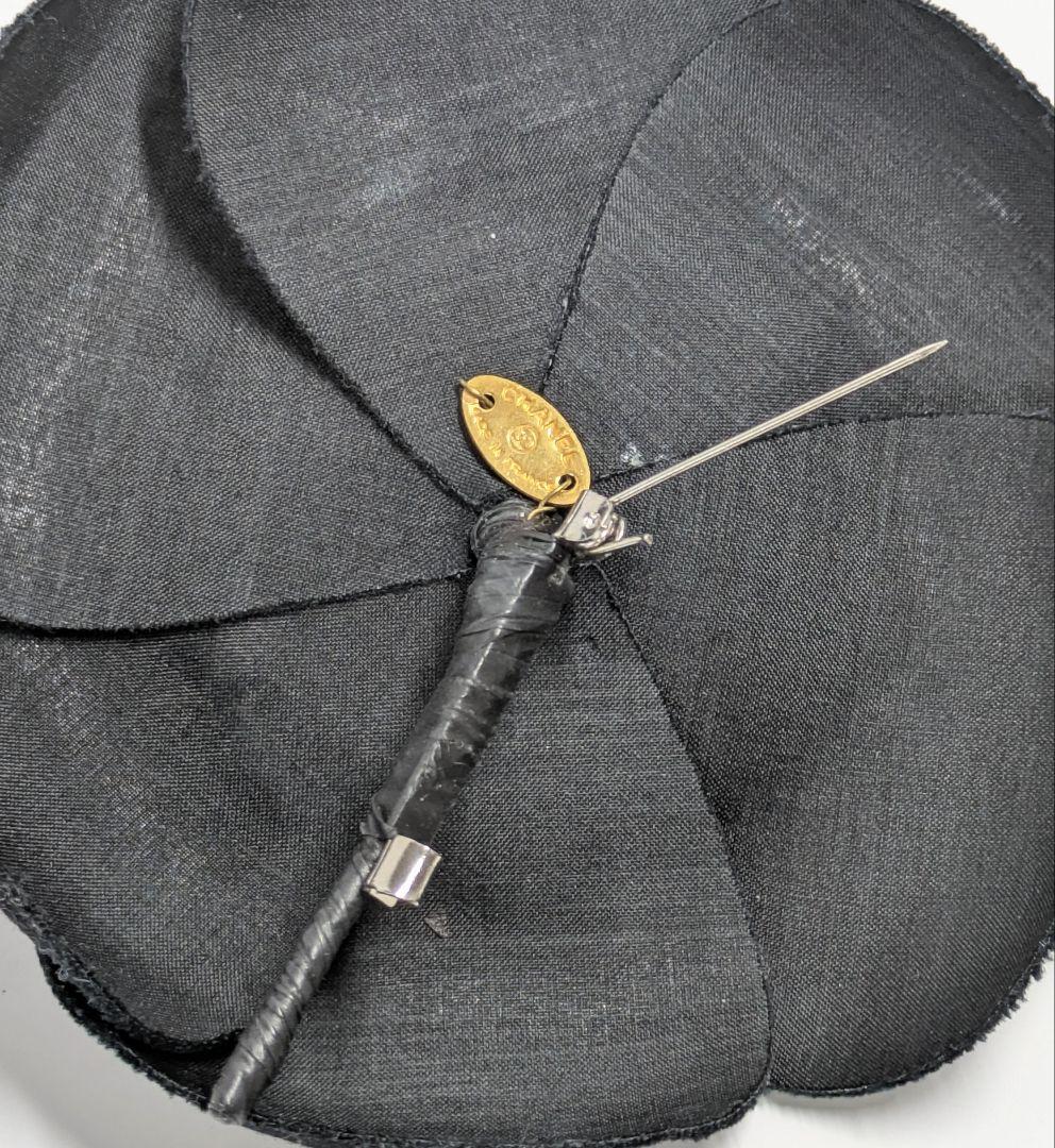 CHANELシャネル カメリアブローチ　ブラック　ゴールドプレート