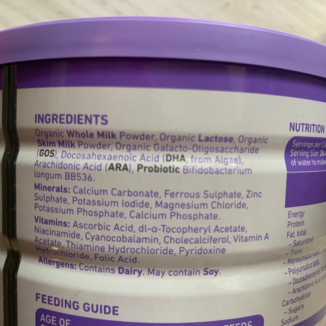 Bubs バブズ オーガニック粉ミルク800gステップ3(12〜36ヶ月) ×2