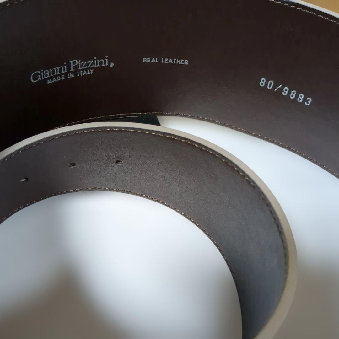 ダーマ　ジャンニピジーニ　レザーワイドベルト グレージュ　80