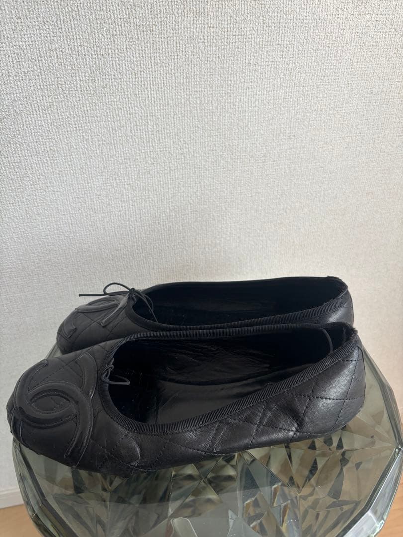 CHANEL カンボンシリーズ　ブラック フラットシューズ