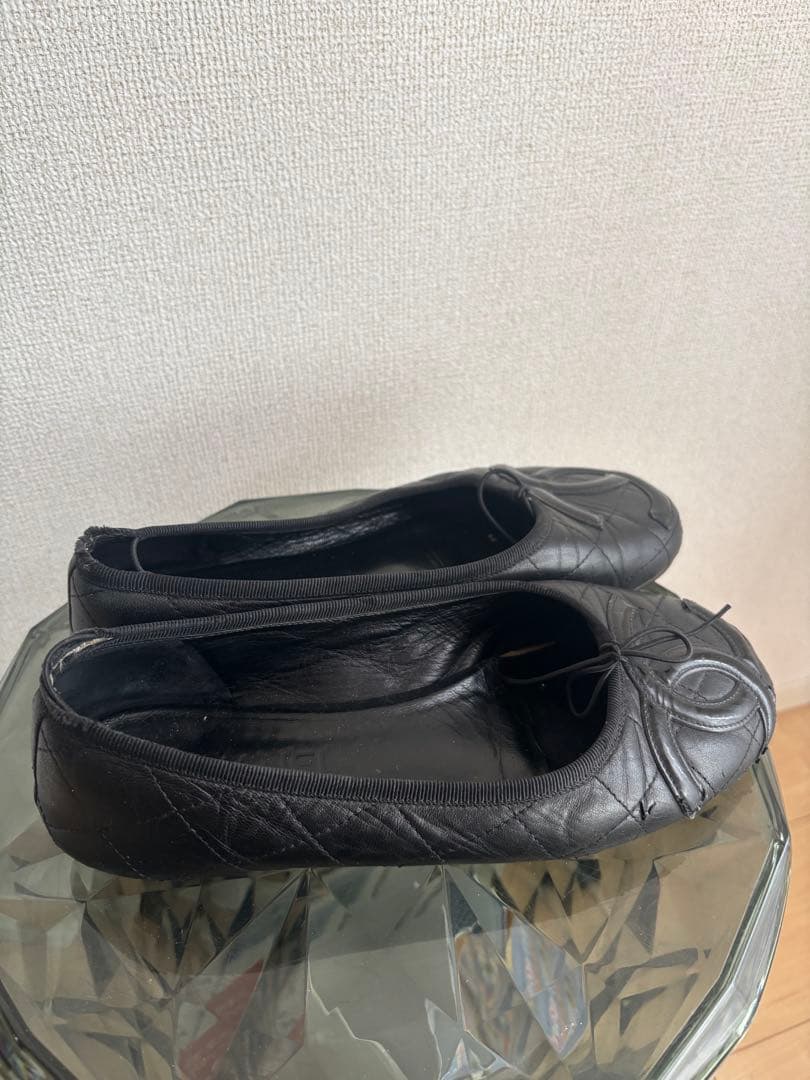 CHANEL カンボンシリーズ　ブラック フラットシューズ