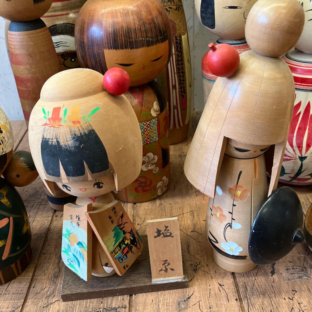 昭和レトロ 伝統的な木製こけしコレクション こけし 小芥子 まとめ売り 置物