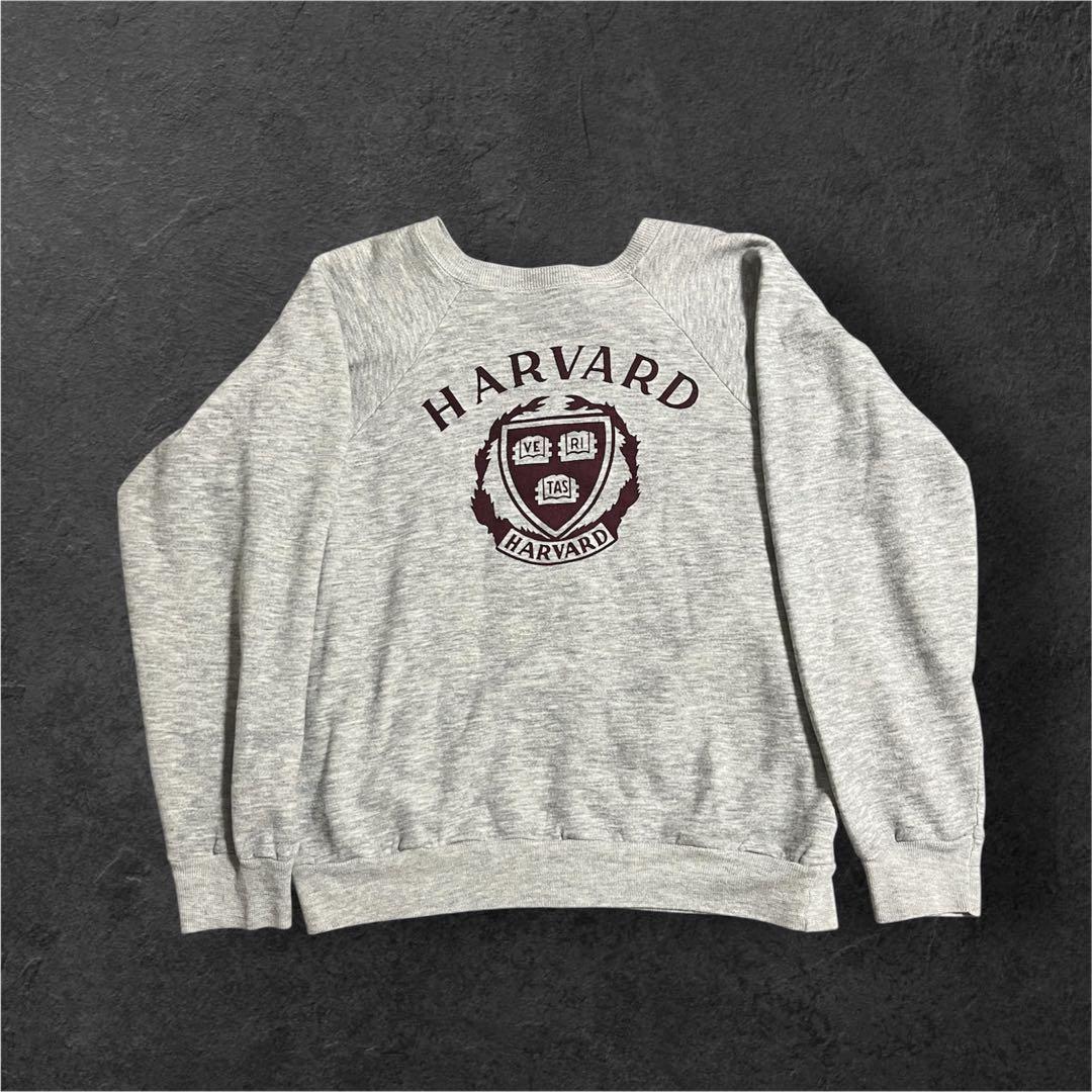 80s USA トリコタグ　2段　ハーバードカレッジ　染み込み　目無しスウェット