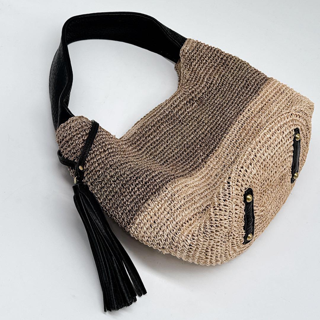 美品✨VIOLAd'ORO ヴィオラドーロ タッセルアバカショルダー