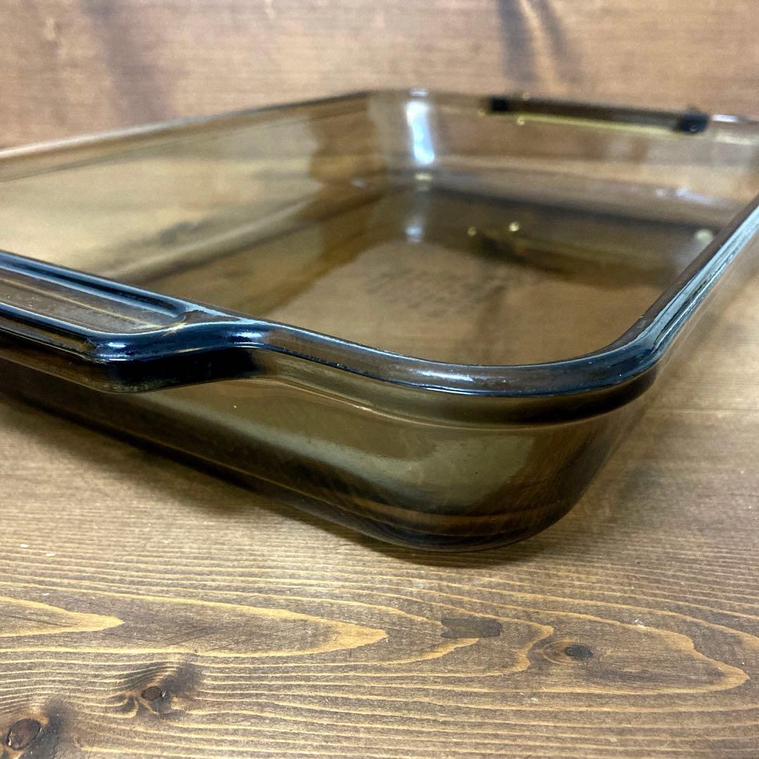 Vintage アンカーホッキング　アンバー　ベーキングディッシュ