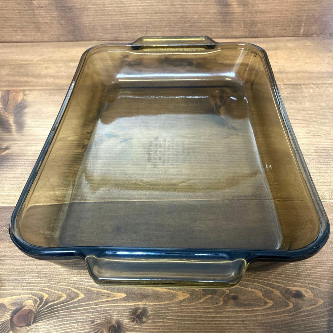 Vintage アンカーホッキング　アンバー　ベーキングディッシュ