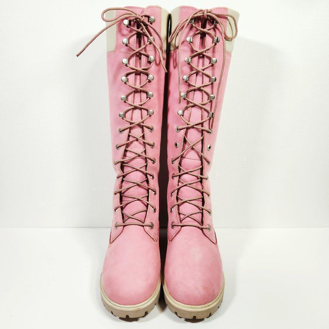 Timberland 14インチ プレミアムロングブーツ 13ホール ピンク