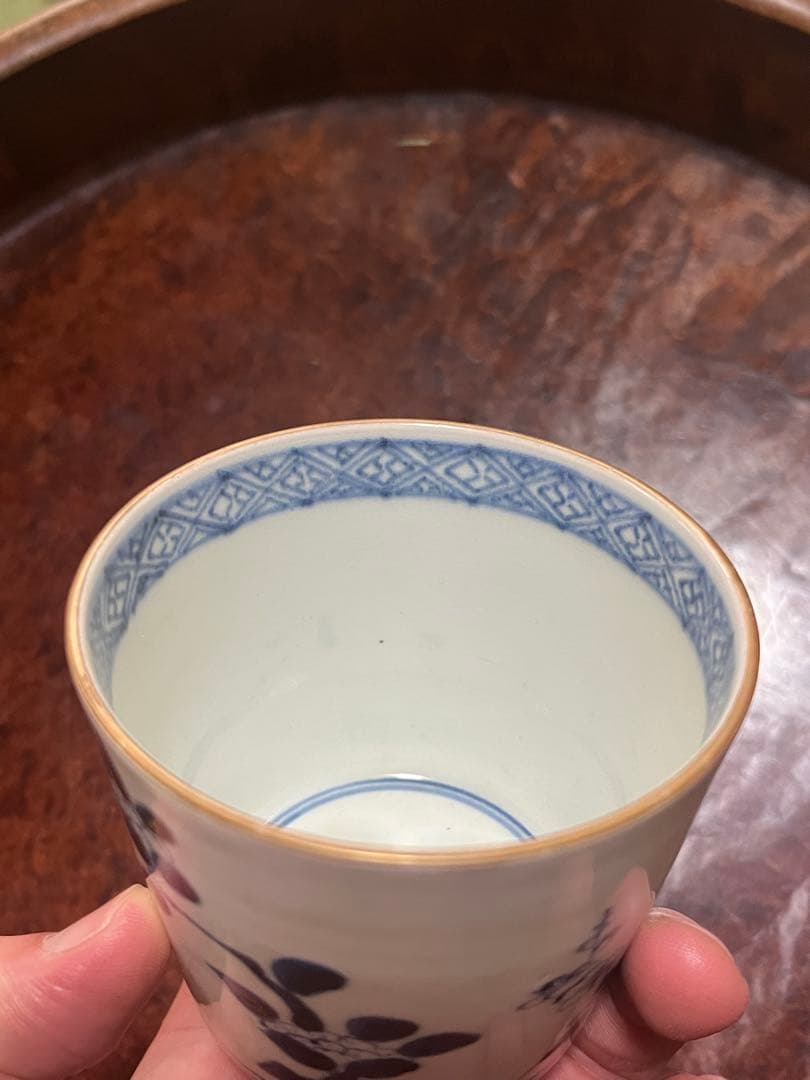 古伊万里　蕎麦猪口　あじさい　鶯　ウグイス　梅　雀　雲雀　紫陽花　民芸　民藝