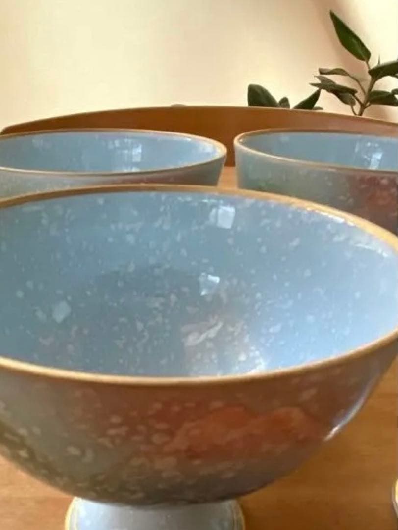 青色　高小鉢　デザートカップ 小鉢4個