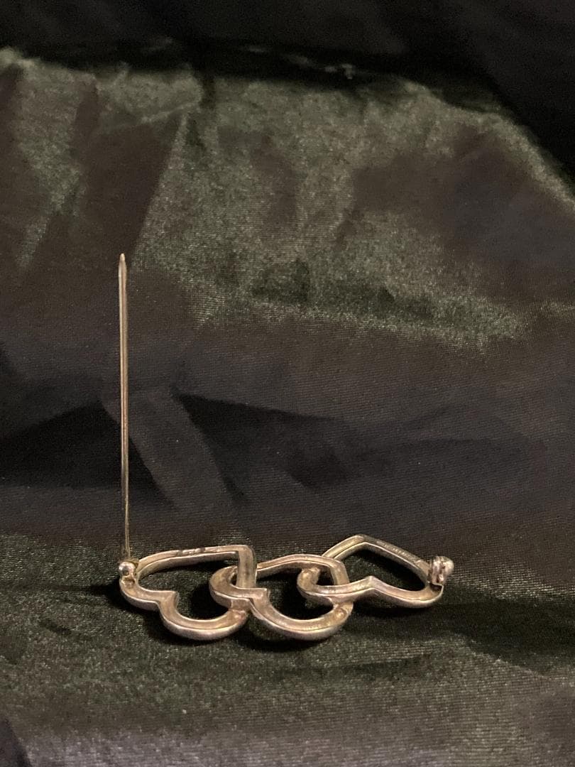 美品 オールドティファニー トリプルオープンハート ブローチ 1984 925