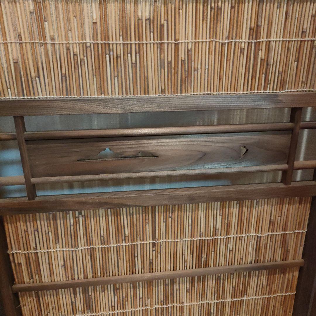 昭和レトロ　竹製4連屏風　衝立　パーティション