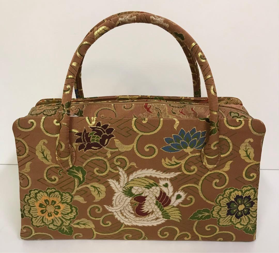 ◆おふく◆利休バッグ　唐草に鳳凰　着物　和装