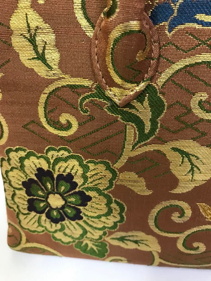 ◆おふく◆利休バッグ　唐草に鳳凰　着物　和装