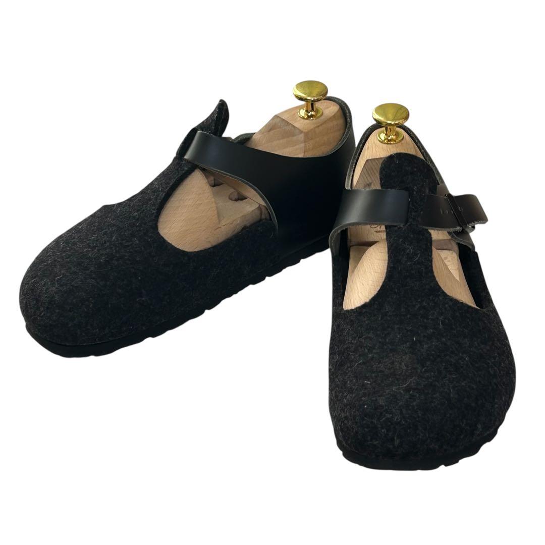 ゆう ビルケンシュトック パリ フェルト×レザー　ブラック 24cm