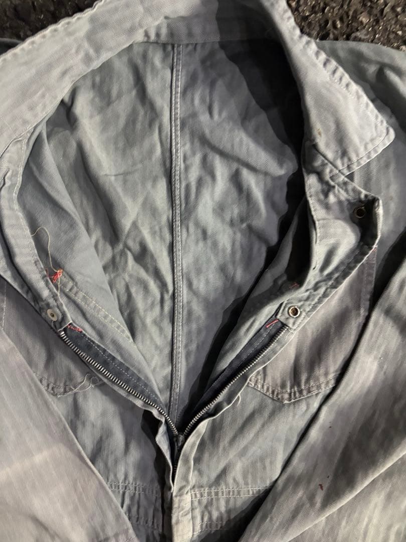 50s〜60sワーク カバーオール ヘリンボーンツイル HBT TALONジップ