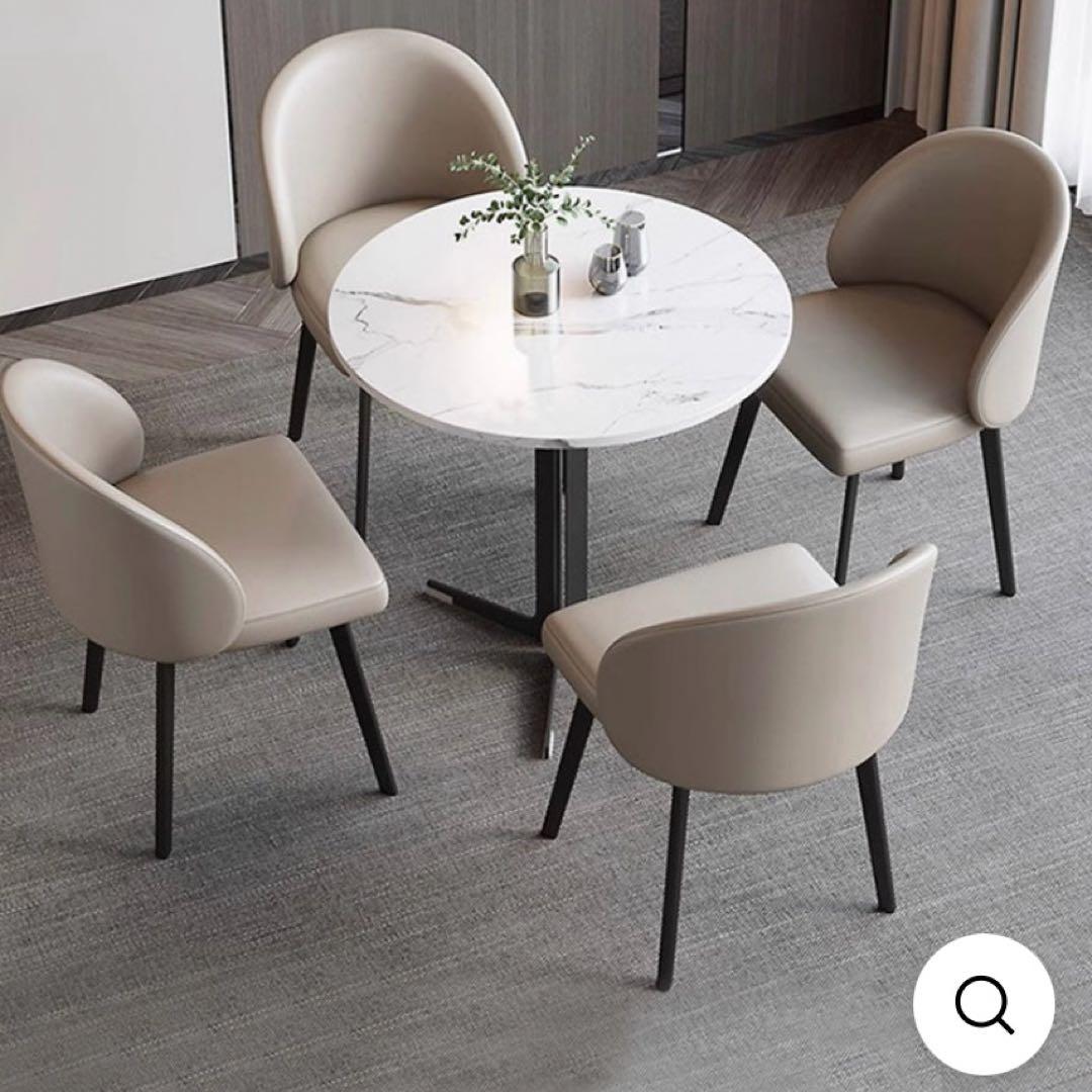 ライトグレー 楕円形背もたれ ダイニングチェア