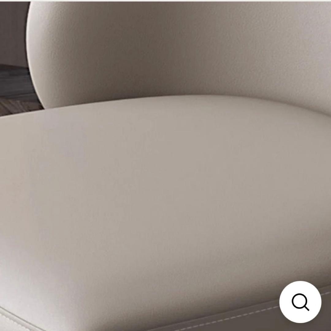 ライトグレー 楕円形背もたれ ダイニングチェア