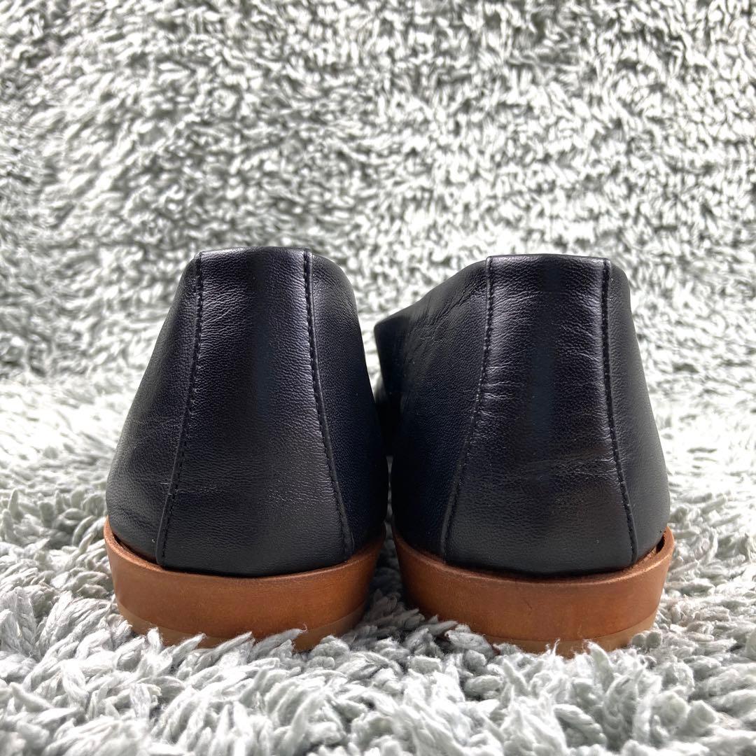 未使用級 スペルタ フラット オールレザー ブラック イタリア製 パンプス