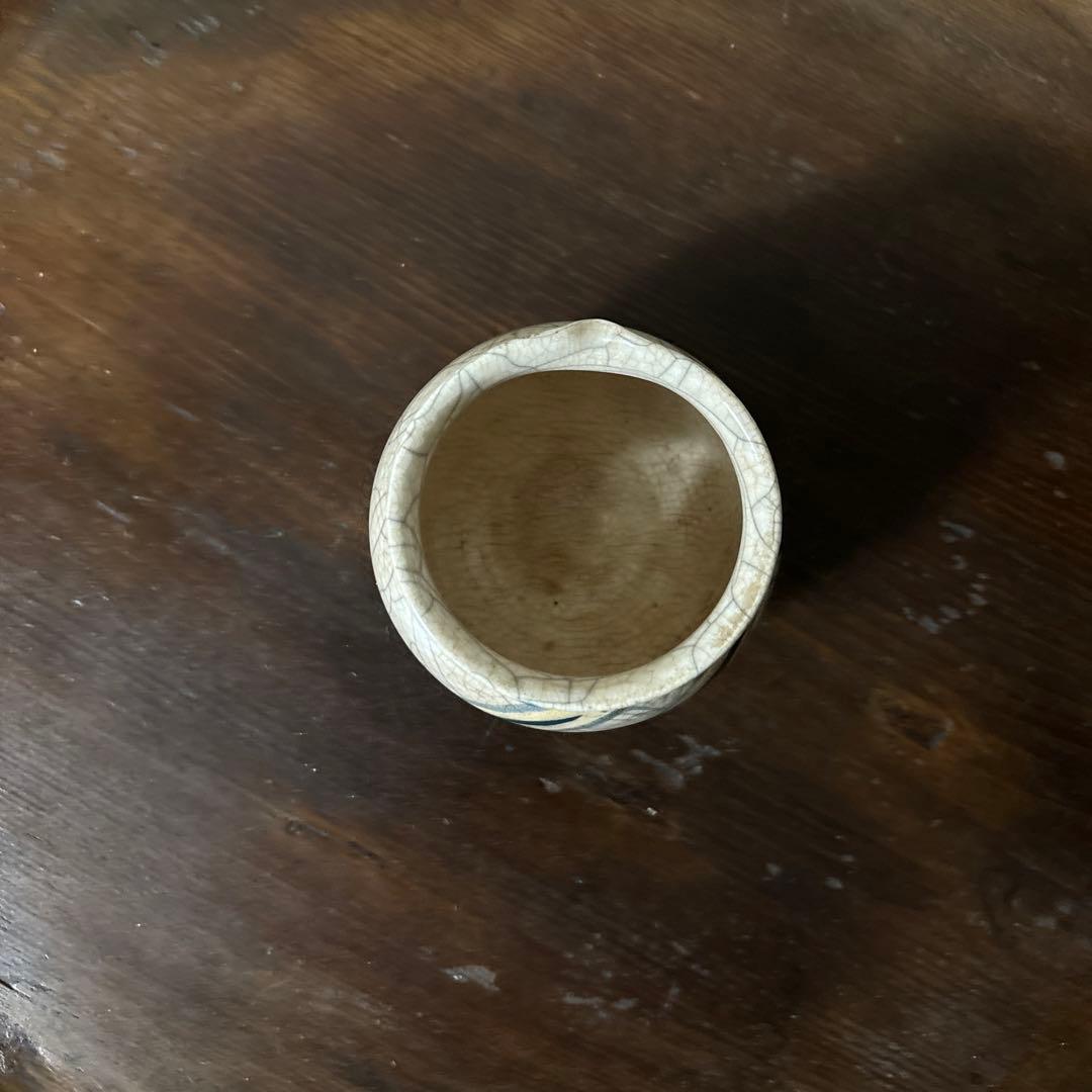 古い笹絵哥釉の器　花入れ　アンティーク　骨董　古道具　唐物　中国古玩　検:李朝