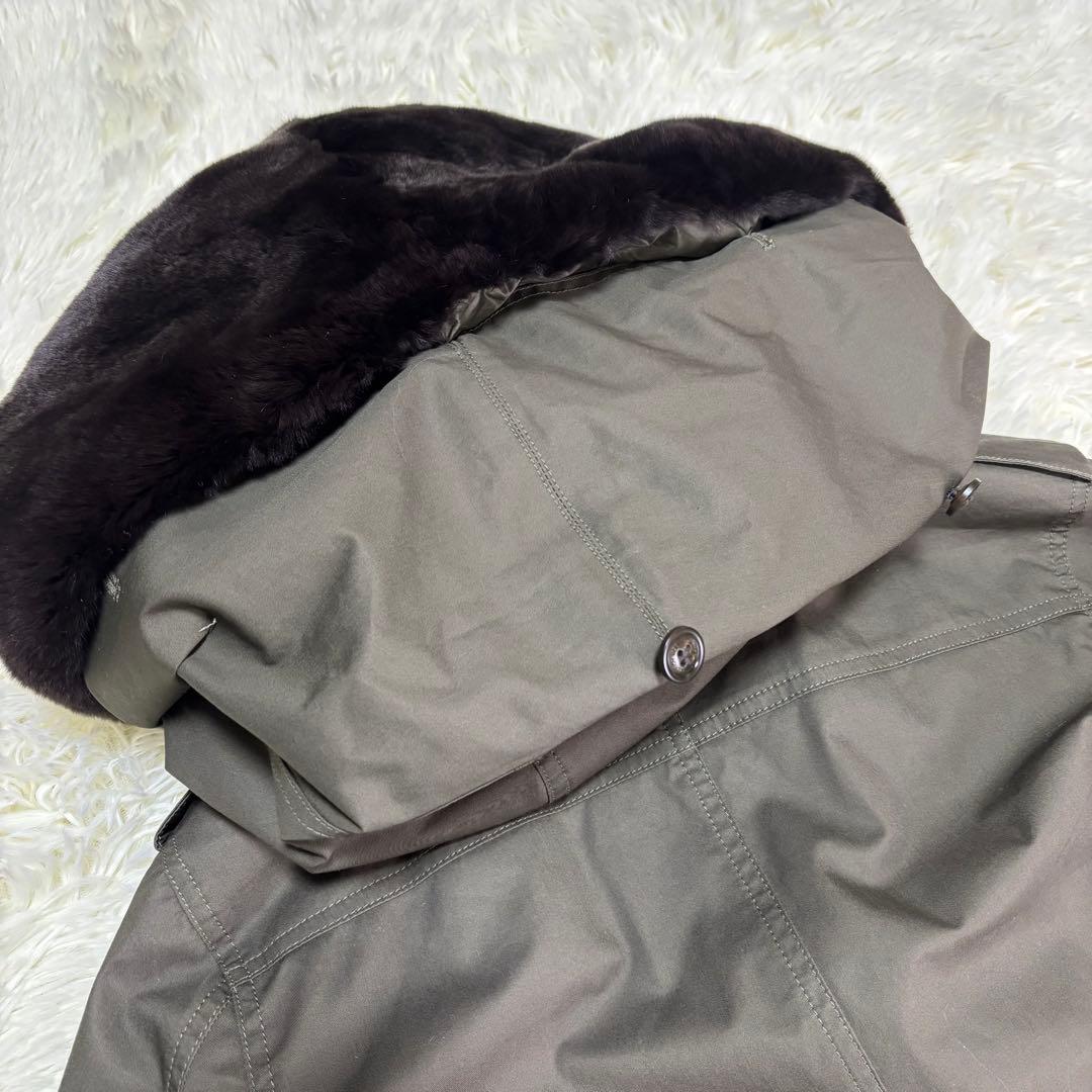 【美品】WOOLRICH ファーライナー モッズコート ラビットファー