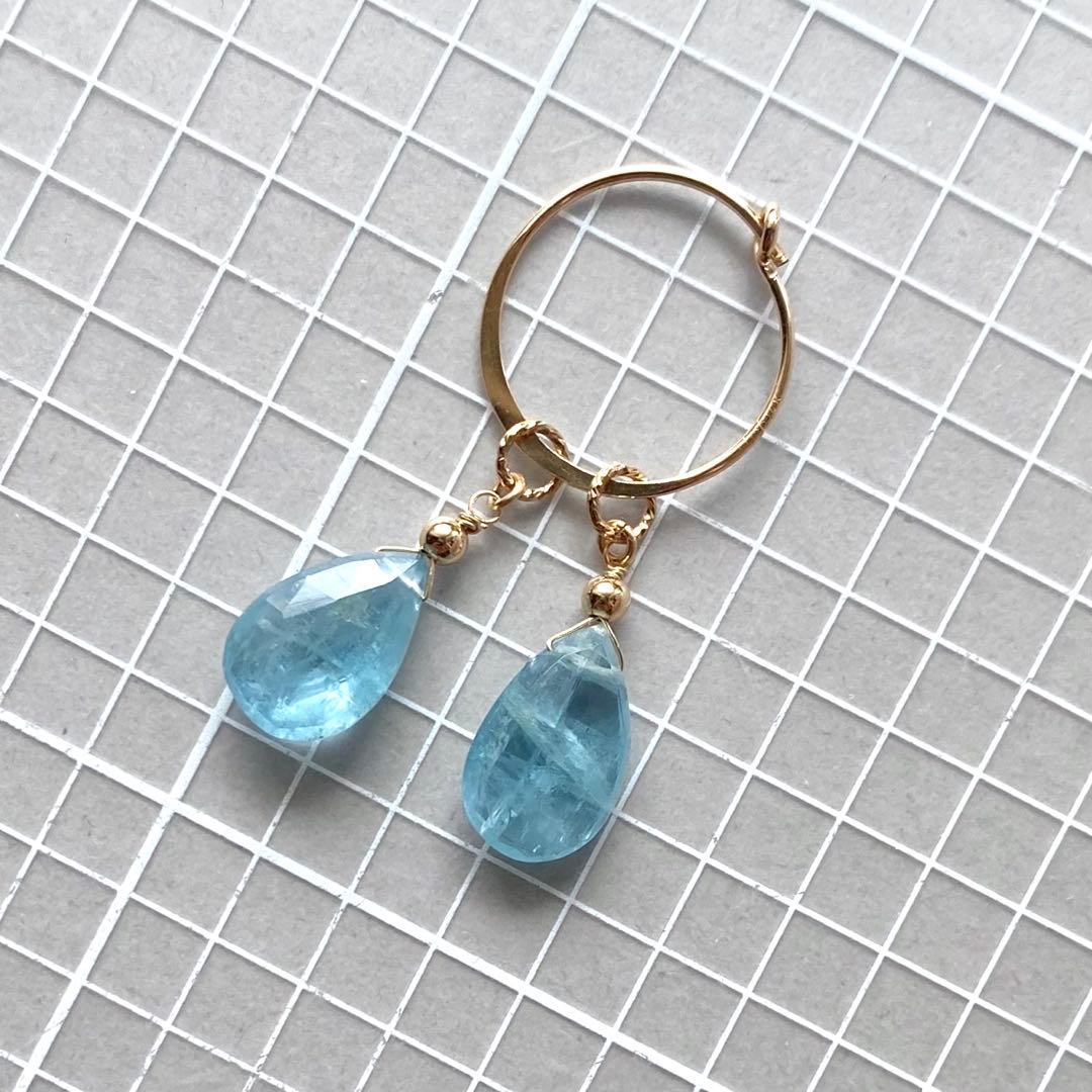 サンタマリアアクアマリン ピアスチャームⅡ 14kgf